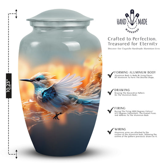 Classic 3 Inch Sparrow Urn for Ashes with personalization.