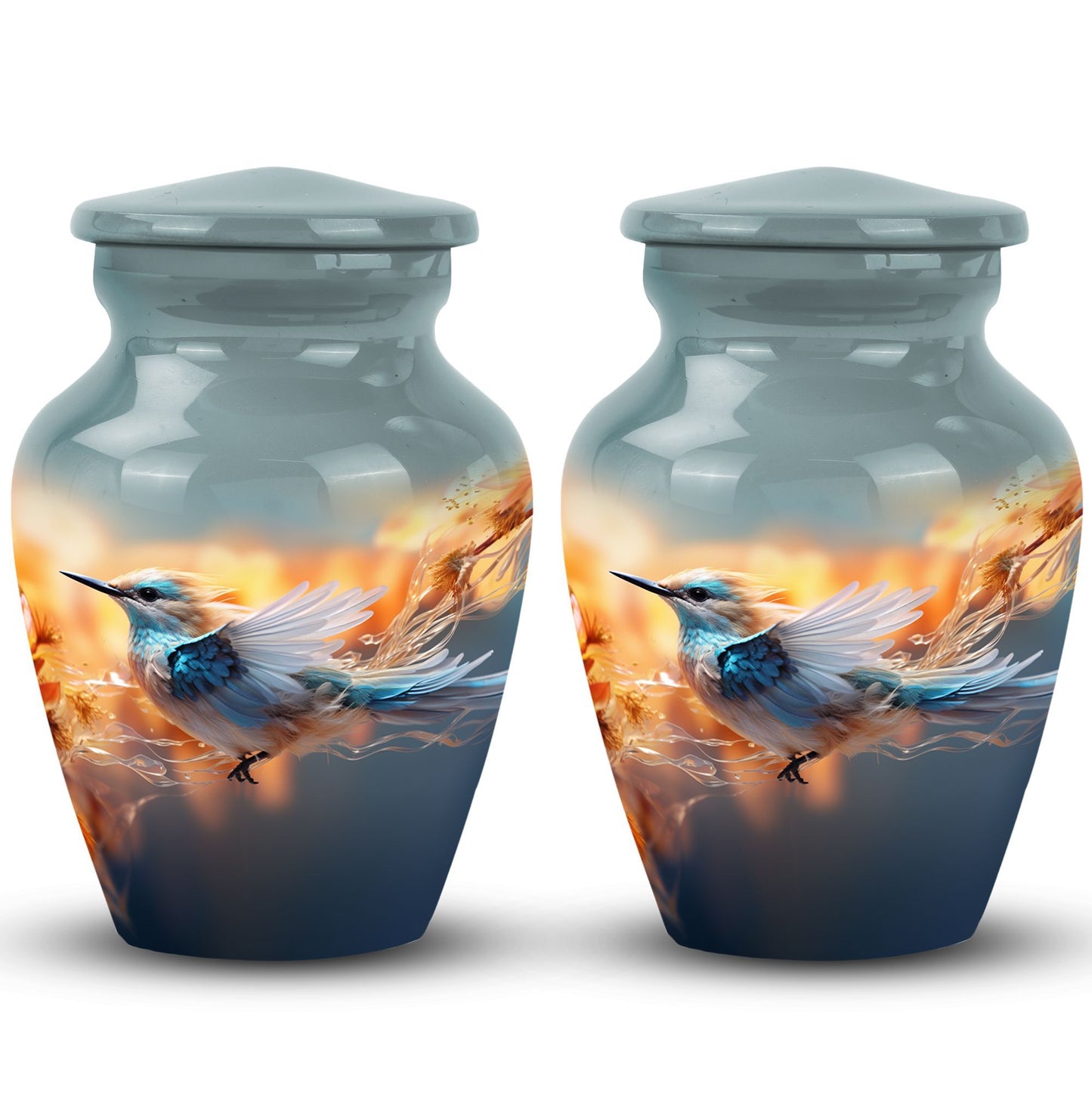 Classic 3 Inch Sparrow Urn for Ashes with personalization.