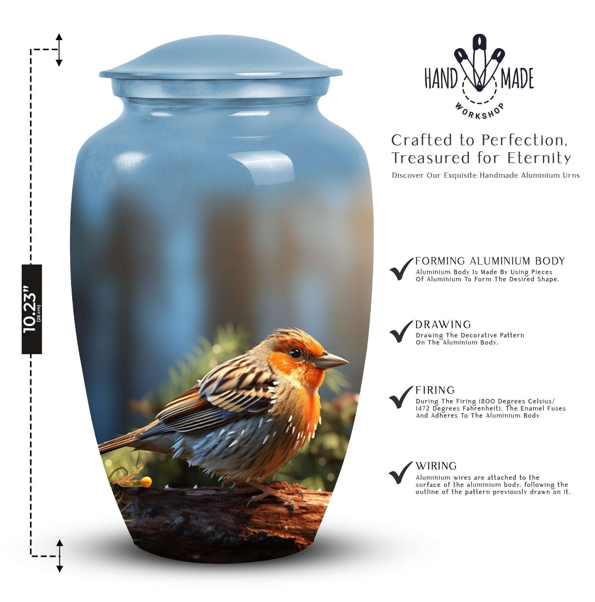 Large Puffy Sparrow Memorial Urn.