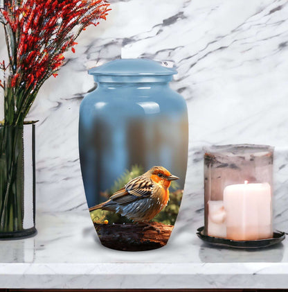 Large Puffy Sparrow Memorial Urn.