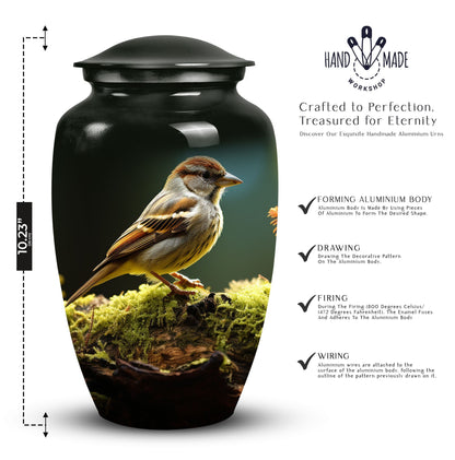 Sparrow Urn for Ashes, Classic  Memorial Cremation.
