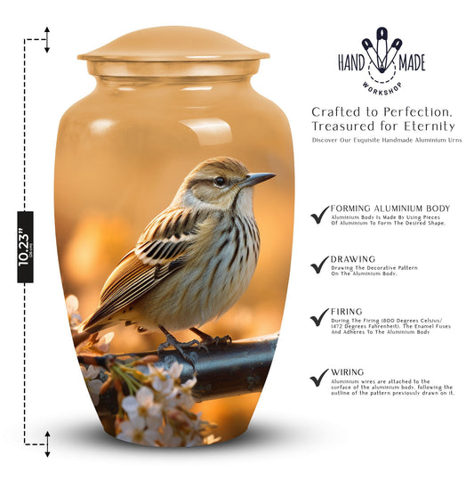 Classic Sparrow Urn for Ashes, customized cremation urn