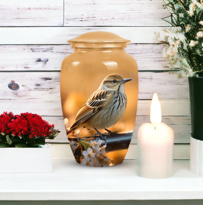 Classic Sparrow Urn for Ashes, customized cremation urn
