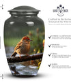 Sparrow Cremation Urn, Personalized Large burial Urn.