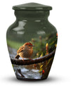 Sparrow Cremation Urn, Personalized Large burial Urn.