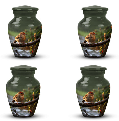 Sparrow Cremation Urn, Personalized Large burial Urn.