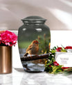 Sparrow Cremation Urn, Personalized Large burial Urn.