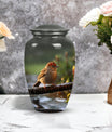 Sparrow Cremation Urn, Personalized Large burial Urn.
