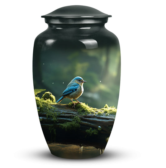 Blue Sparrow 3 Inch Classic Urn designed for human ashes.