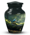 Blue Sparrow 3 Inch Classic Urn designed for human ashes.