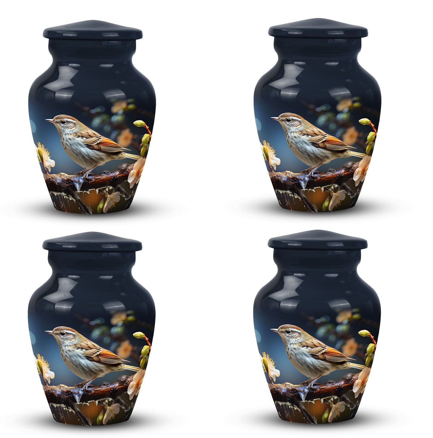 Classic Sparrow Urn, large aluminium cremation urn for ashes