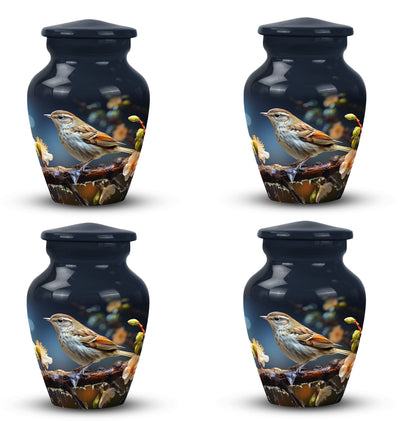 Classic Sparrow Urn, large aluminium cremation urn for ashes