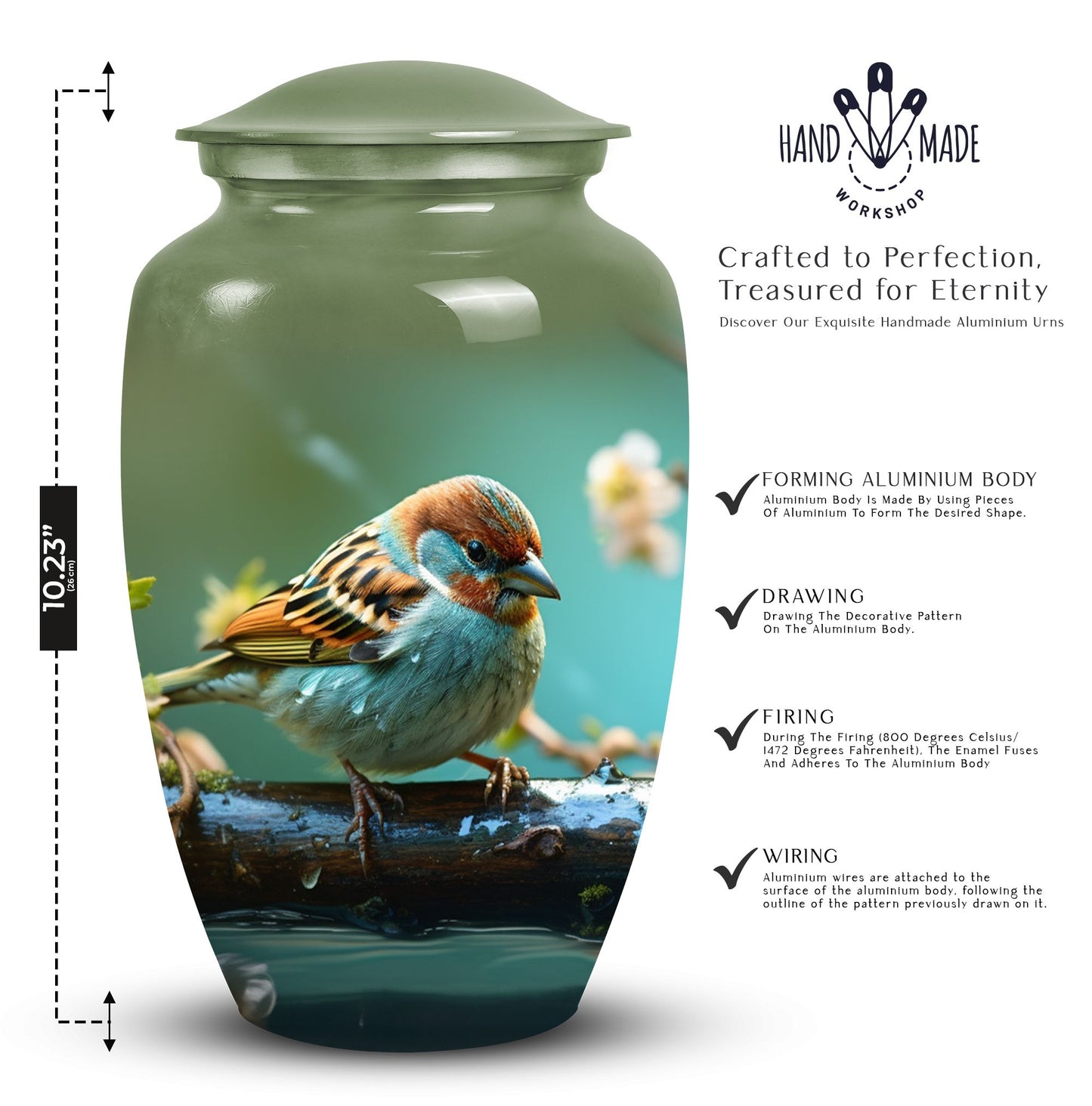 Classic Golden Sparrow Memorial Urn