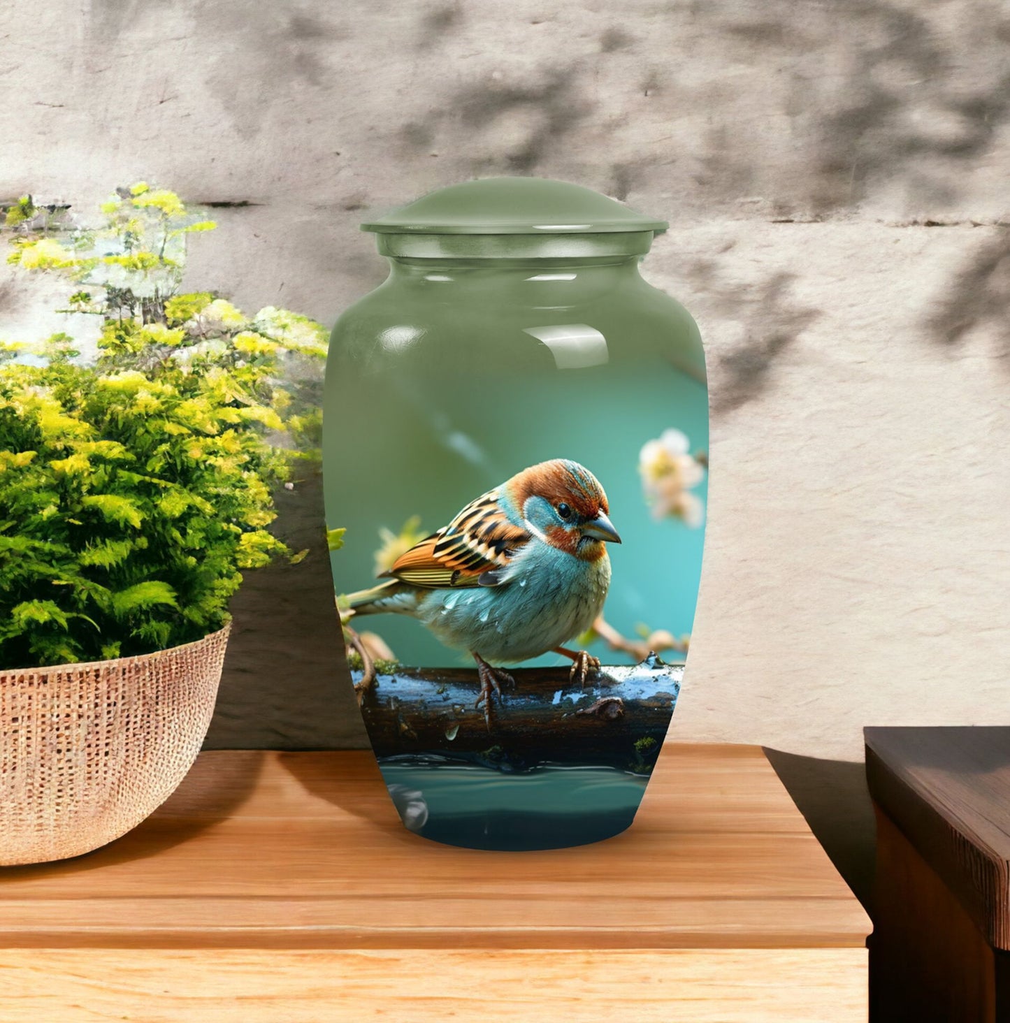 Classic Golden Sparrow Memorial Urn