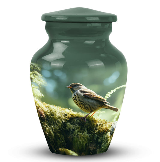 Green Sparrow Classic urn for ashes.