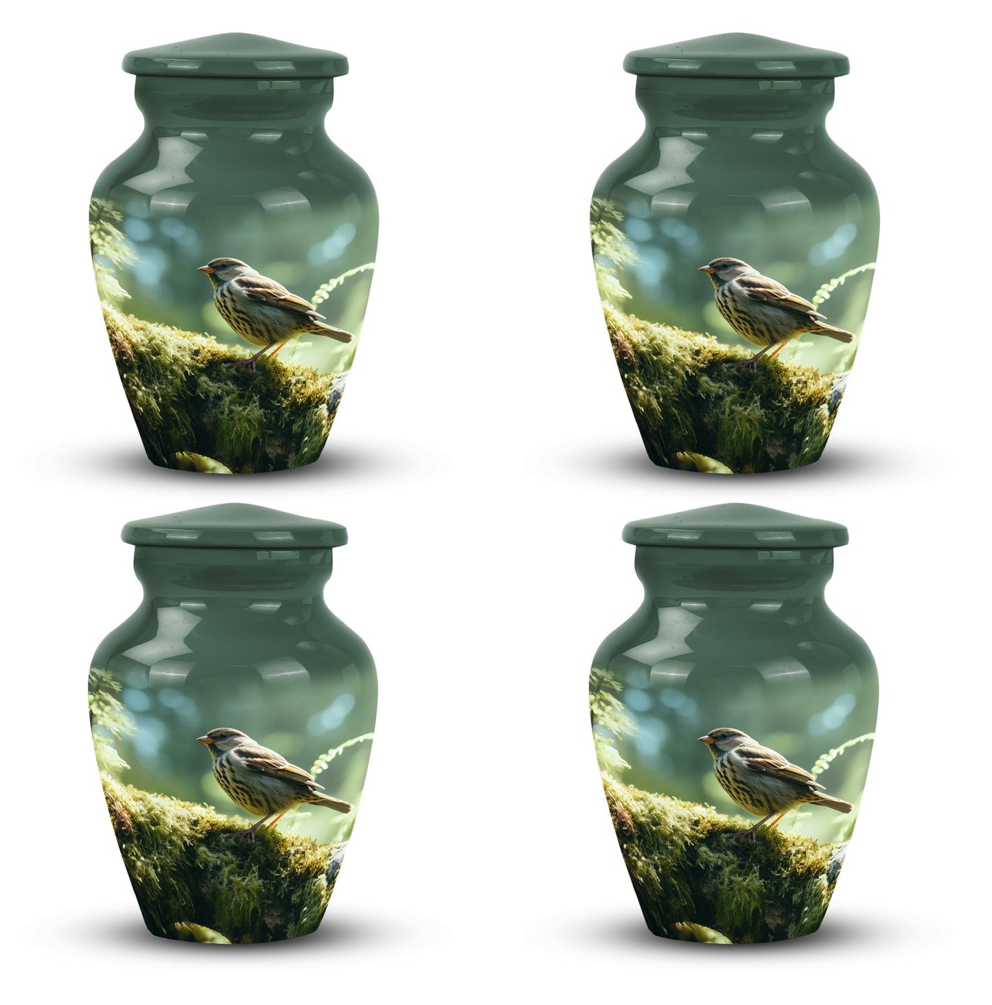 Green Sparrow Classic urn for ashes.