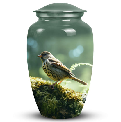 Green Sparrow Classic urn for ashes.