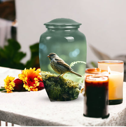 Green Sparrow Classic urn for ashes.