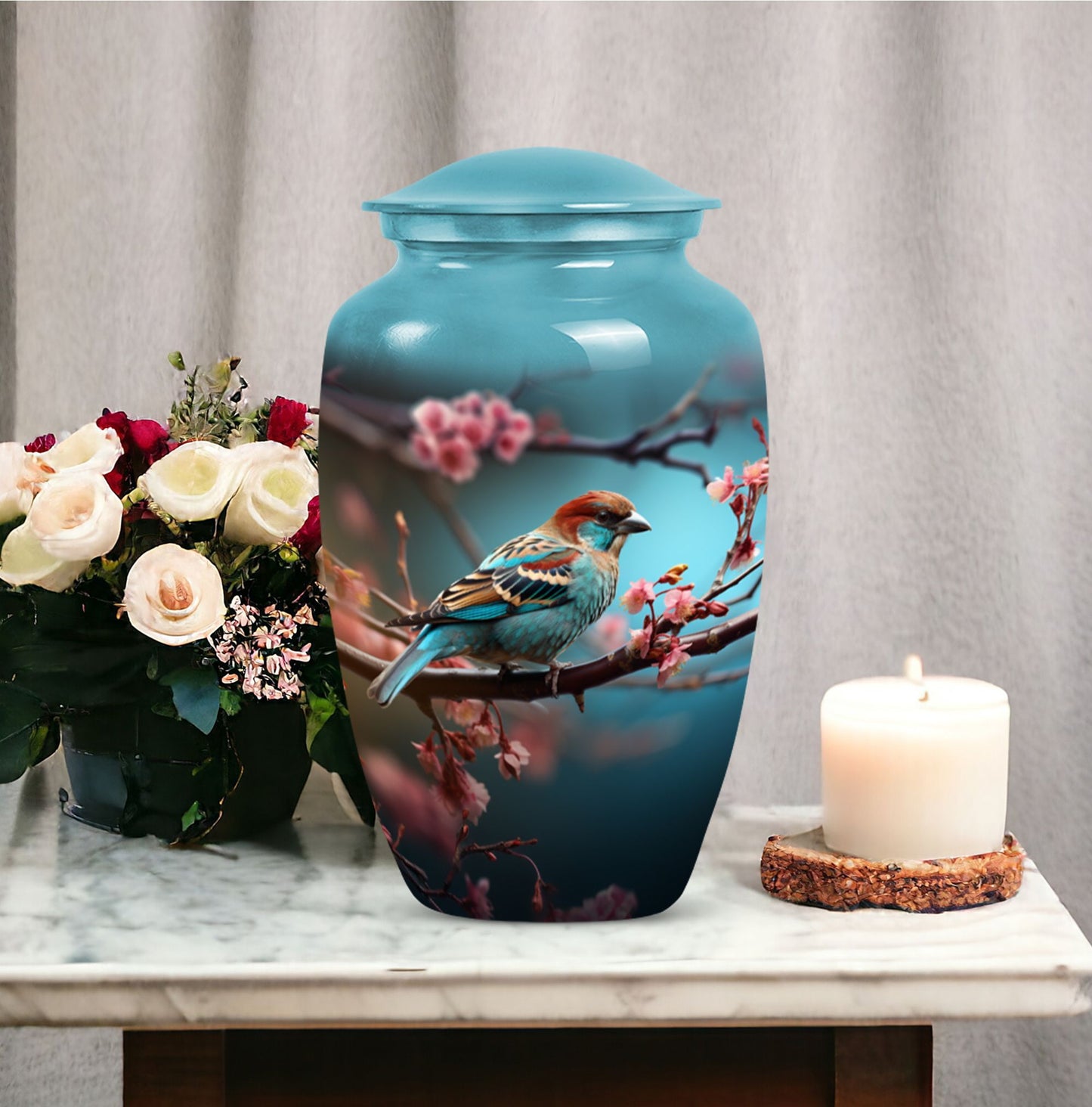 Classic Sparrow Cremation Urn of Aluminium.