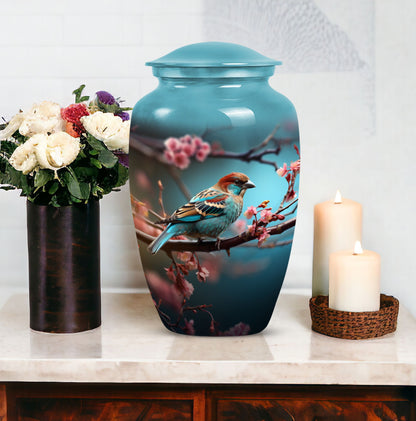 Classic Sparrow Cremation Urn of Aluminium.