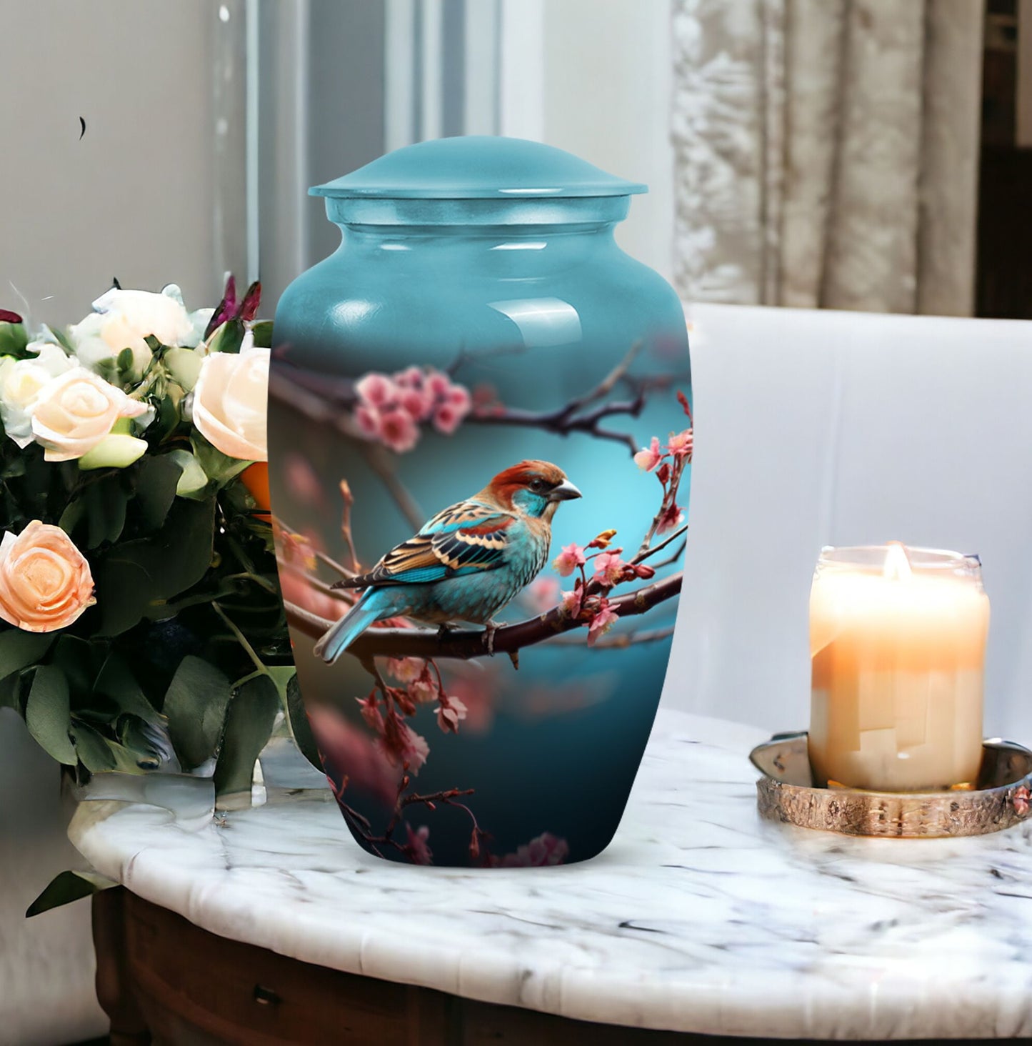 Classic Sparrow Cremation Urn of Aluminium.