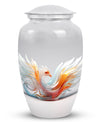 Classic white Phoenix urn, large memorial urn for cremation.