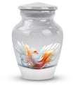 Classic white Phoenix urn, large memorial urn for cremation.
