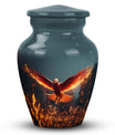Angry Red Phoenix Aluminium Urn for Ashes.