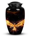 Sturdy 3-inch Yellow Phoenix urn for human cremation ashes