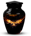 Sturdy 3-inch Yellow Phoenix urn for human cremation ashes