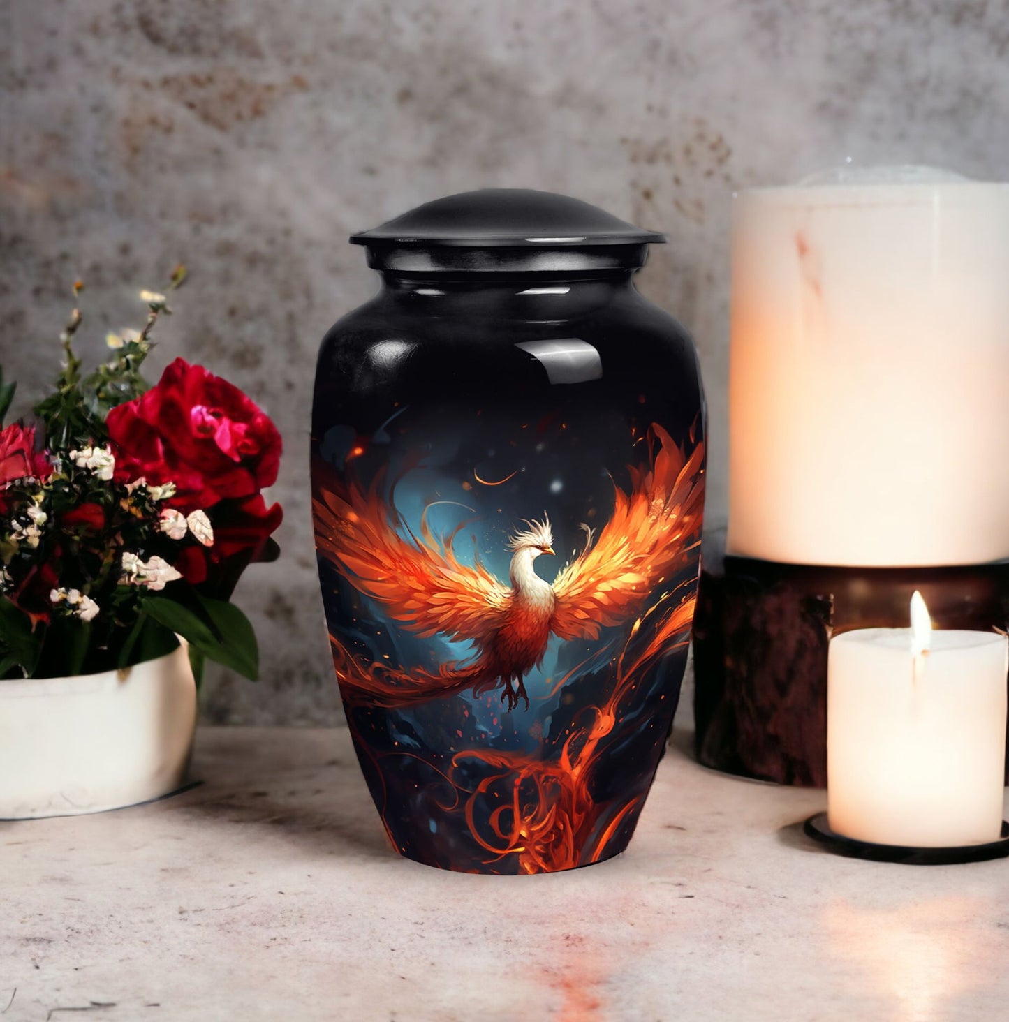 3-inch classic white phoenix urn made.
