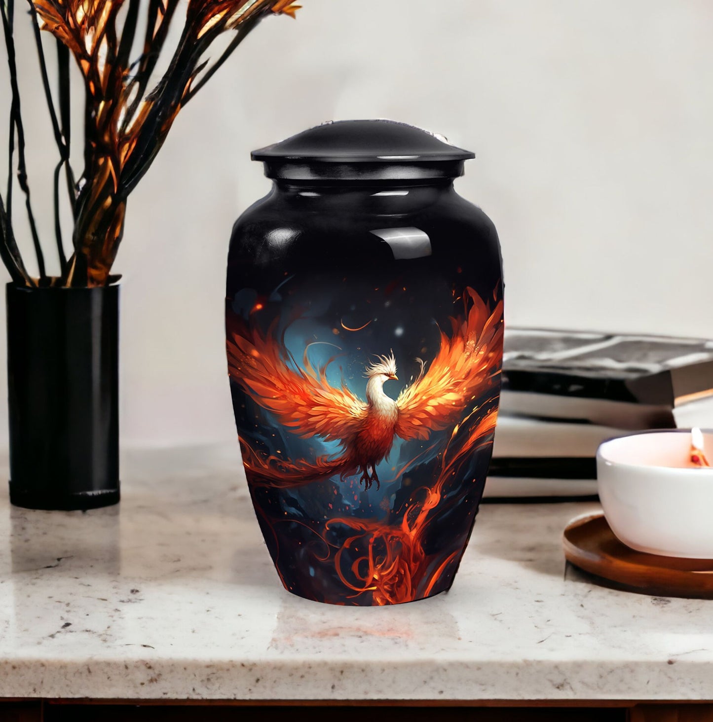 3-inch classic white phoenix urn made.