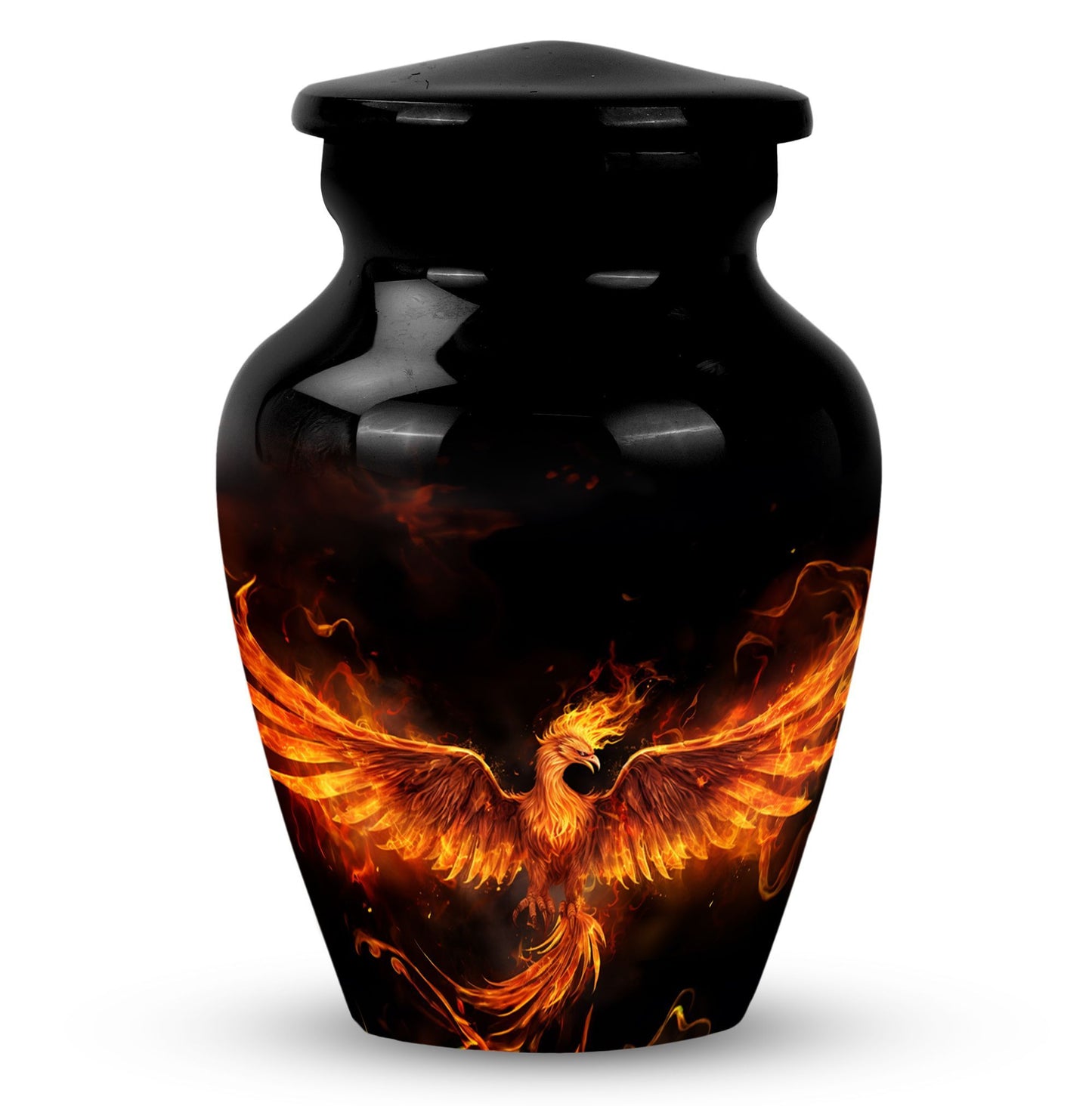 Fire Phoenix Memorial Urn in classic design.