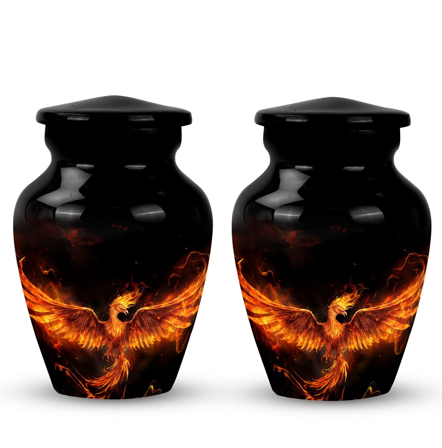Fire Phoenix Memorial Urn in classic design.