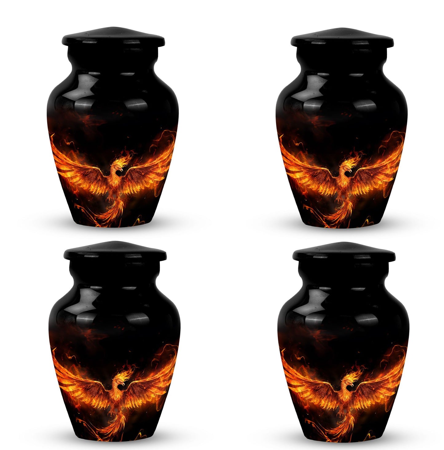 Fire Phoenix Memorial Urn in classic design.