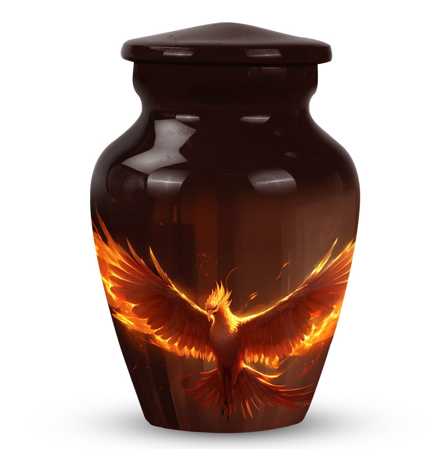 Classic Phoenix Urn, 3-inch Aluminium Cremation Urn.