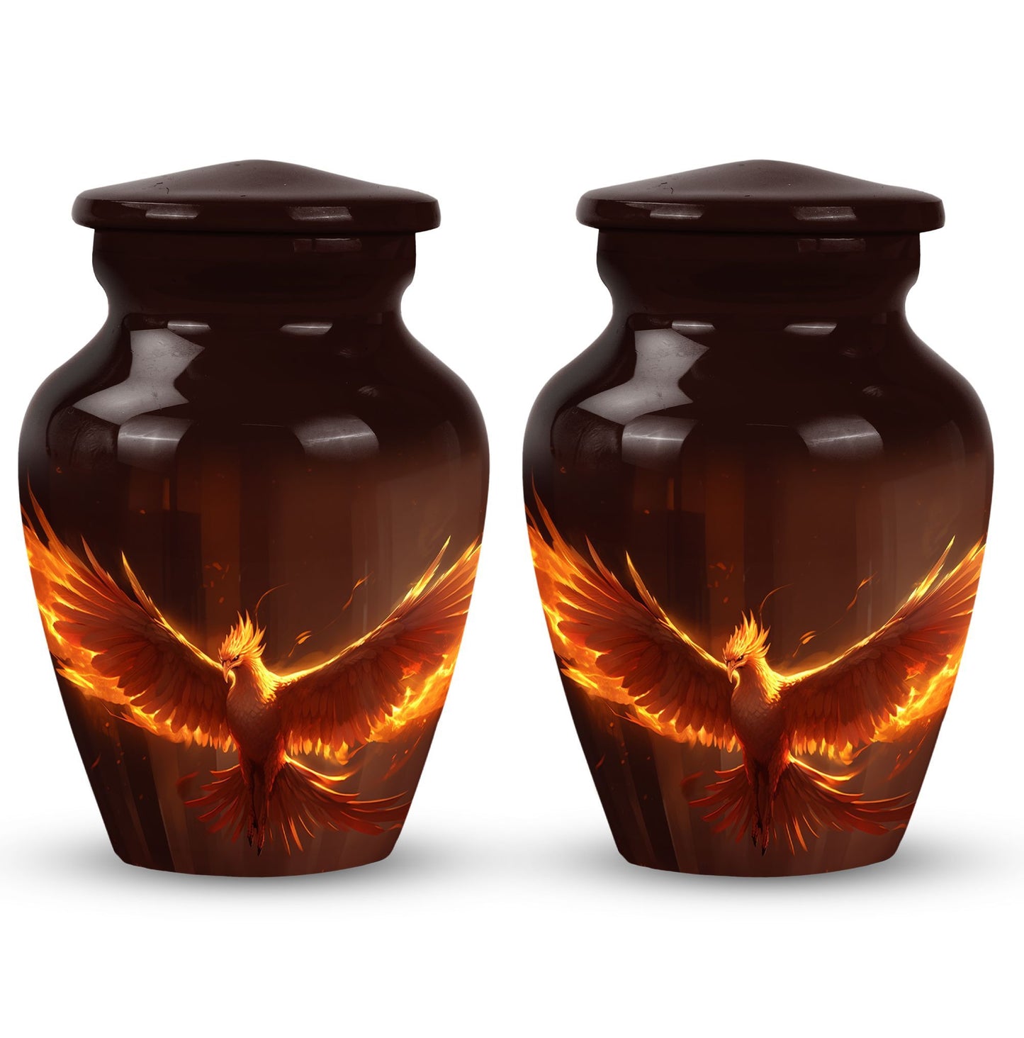 Classic Phoenix Urn, 3-inch Aluminium Cremation Urn.