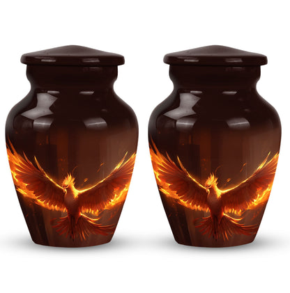 Classic Phoenix Urn, 3-inch Aluminium Cremation Urn.