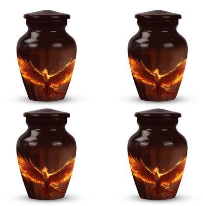 Classic Phoenix Urn, 3-inch Aluminium Cremation Urn.