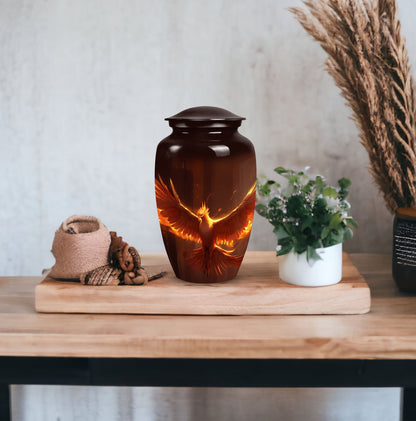 Classic Phoenix Urn, 3-inch Aluminium Cremation Urn.