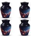 Red and Blue Phoenix Cremation Urn, a 10 Inch Large.