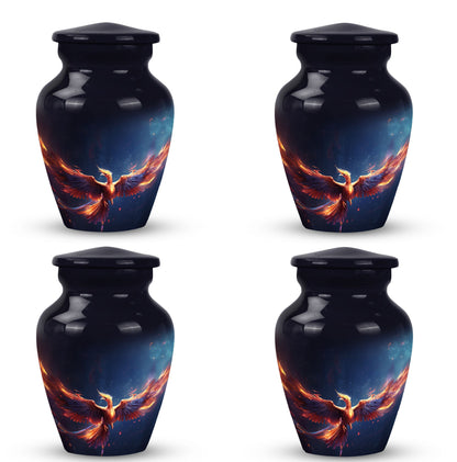 Red and Blue Phoenix Cremation Urn, a 10 Inch Large.