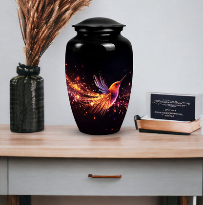 Colorful Sparrow Memorial Urn, 3-inch Aluminium.