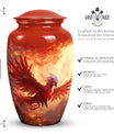 Classic Red Phoenix Urn for Ashes.