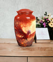 Classic Red Phoenix Urn for Ashes.