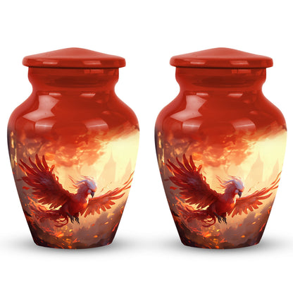 Classic Red Phoenix Urn for Ashes.