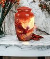 Classic Red Phoenix Urn for Ashes.