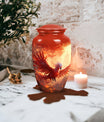 Classic Red Phoenix Urn for Ashes.