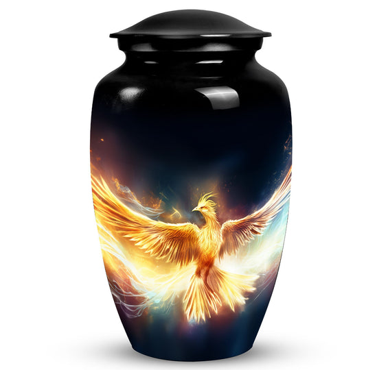 Large Yellow Phoenix Urn for Human Ashes in Classic Design