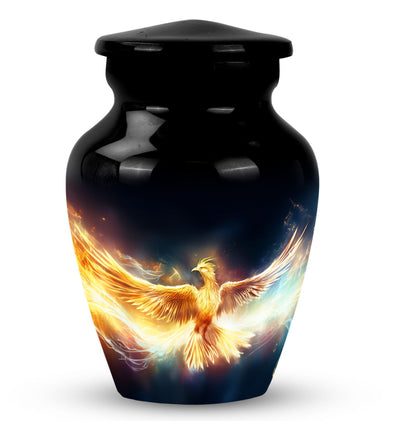 Large Yellow Phoenix Urn for Human Ashes in Classic Design